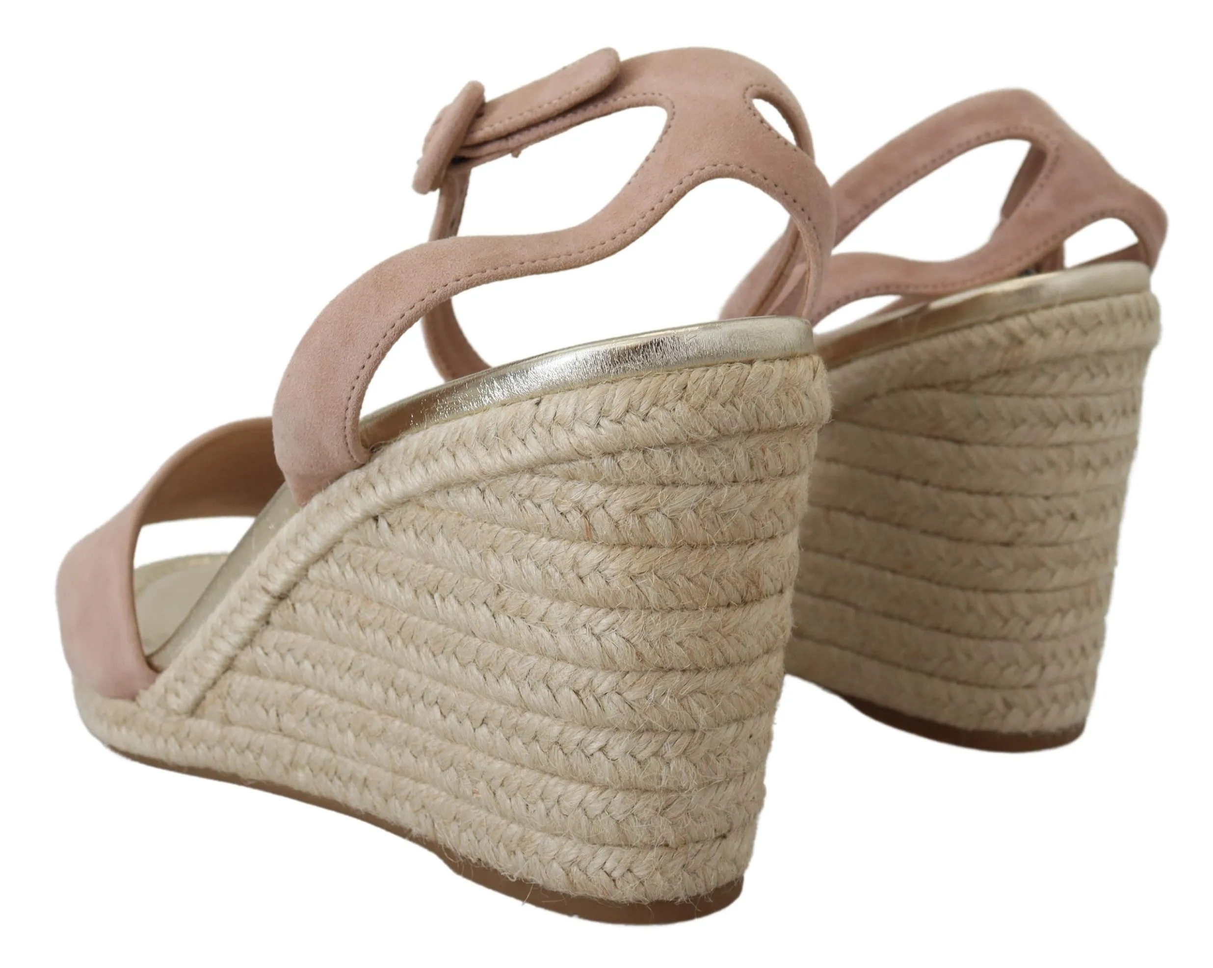 Prada Elegant Suede Ankle Strap Wedge Women's Sandals
