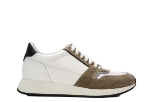 Roberto Serpentini Men's White & Taupe Sneaker 1966