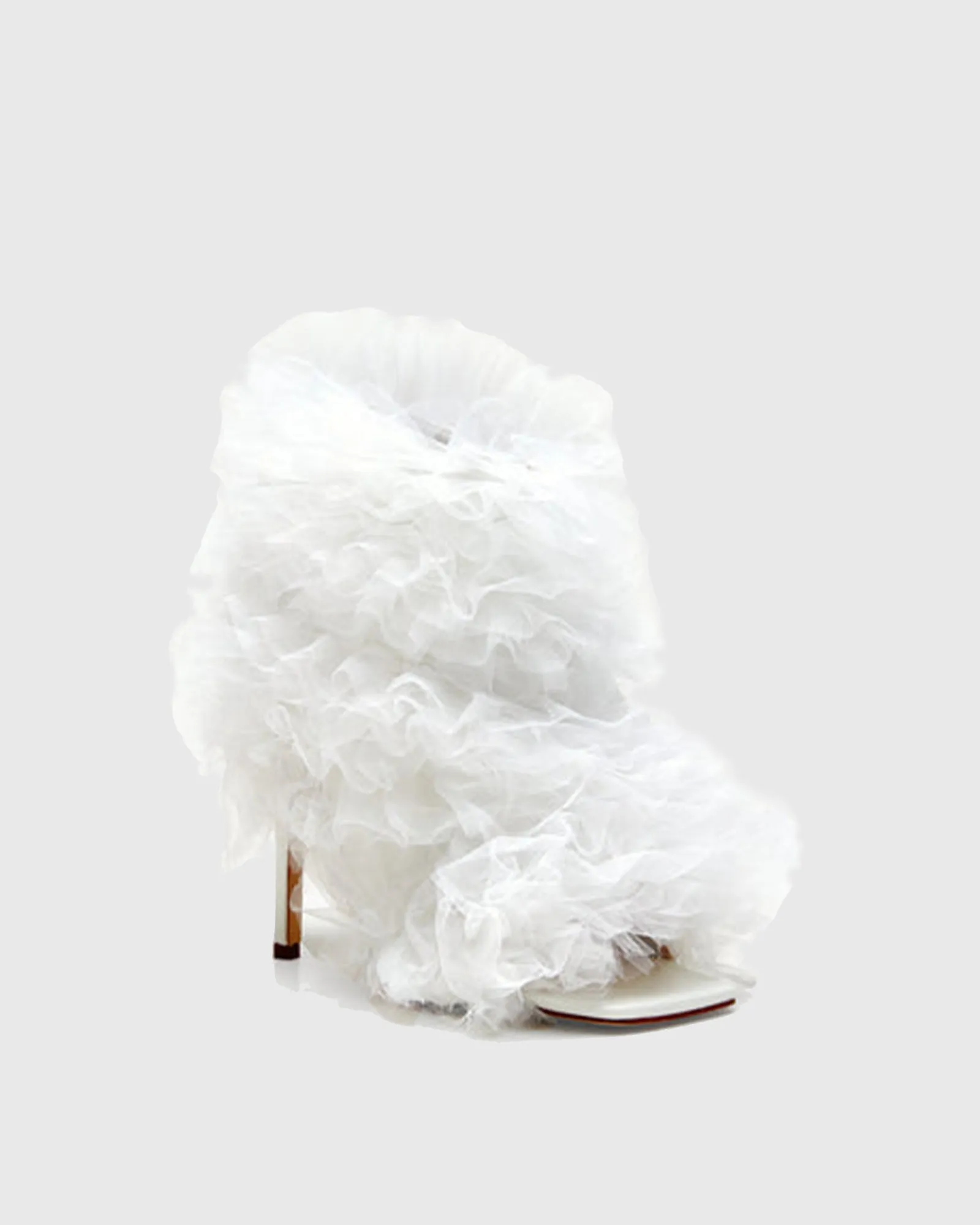 Silvana Flower Mesh Ankle Boots In White