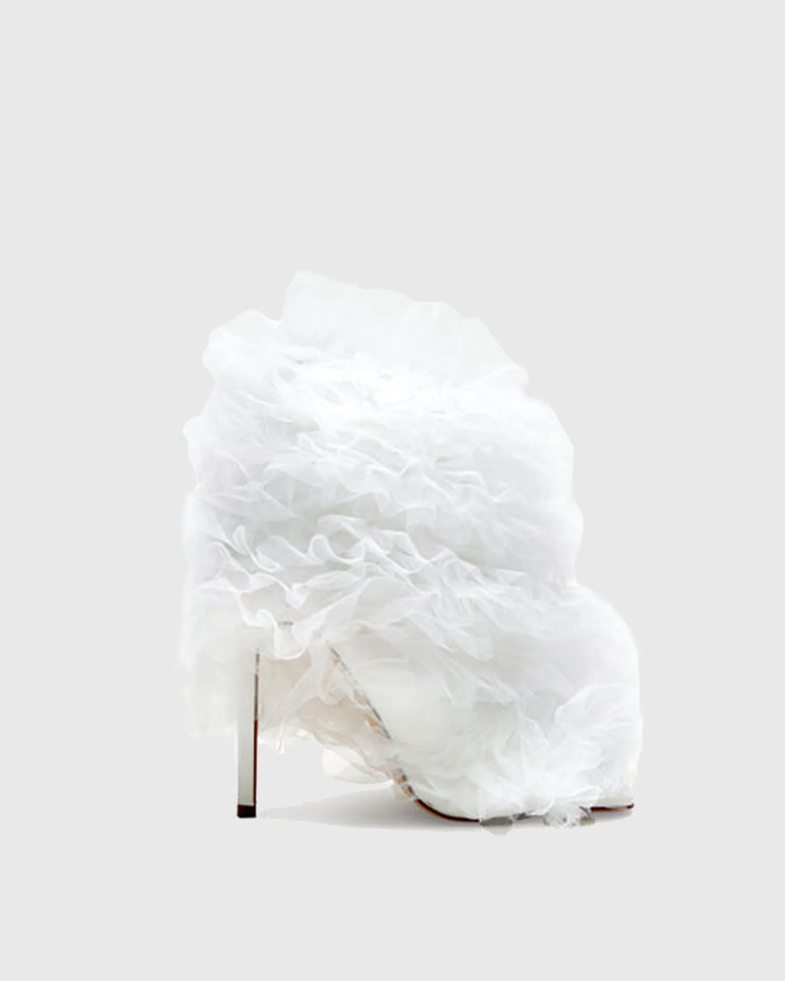 Silvana Flower Mesh Ankle Boots In White