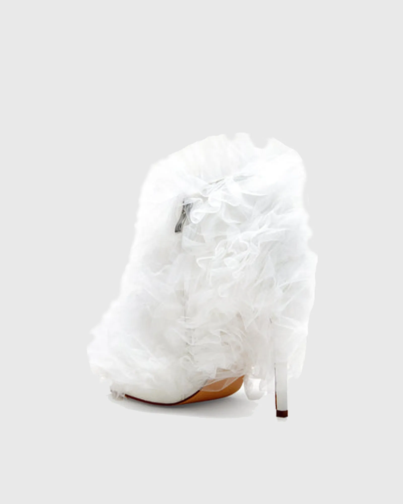 Silvana Flower Mesh Ankle Boots In White