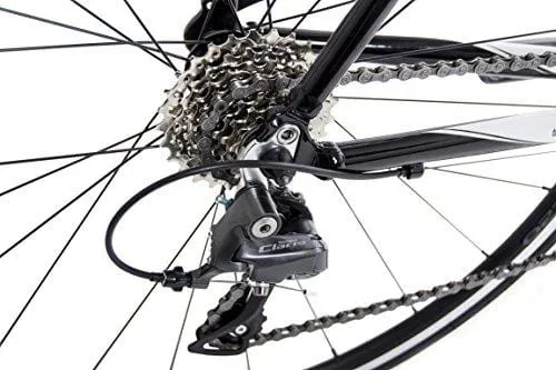 Tommaso Imola Endurance Aluminum Road Bike, Shimano Claris R2000, 24 Speeds - Black - Medium