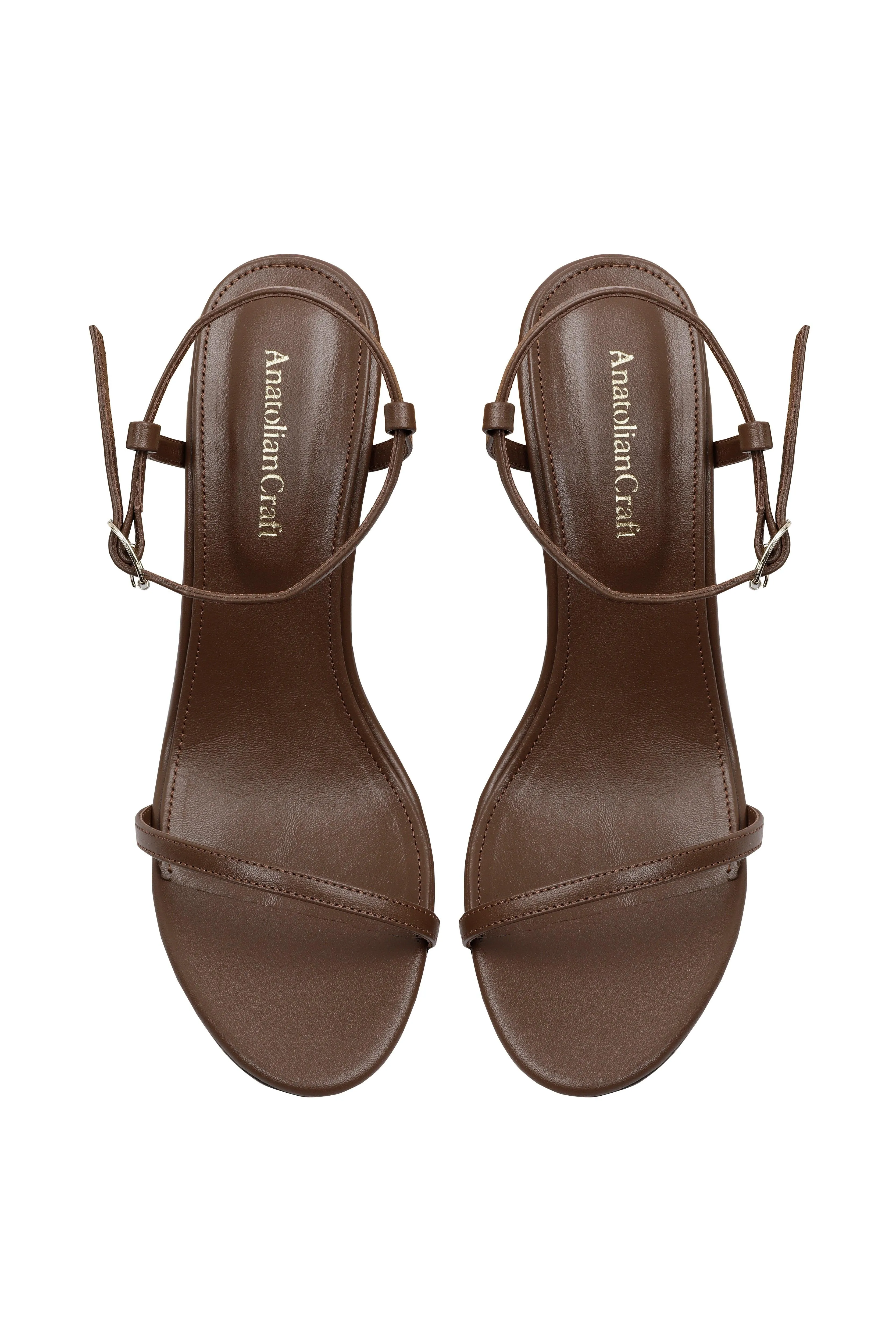 Whispering Poppies - Brown Leather Wedged Sandals